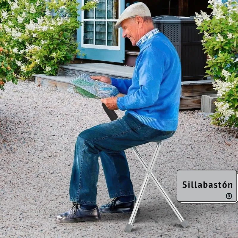 SillaBastón® plegable 3 en 1 + envío gratis y 50% de descuento