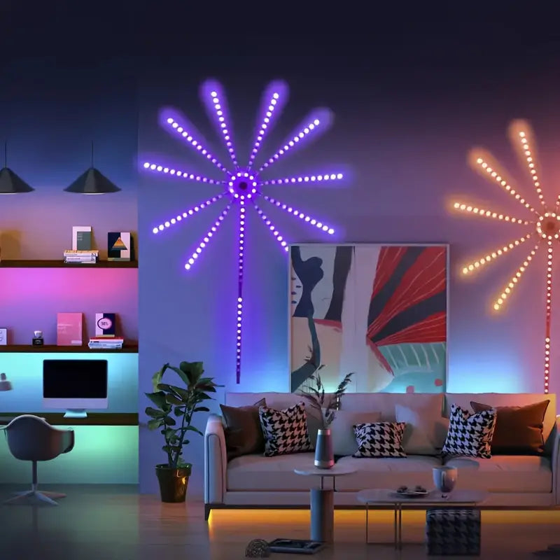 Luces Inteligentes con Sensor de Sonido - Efecto Fuegos Artificiales Firework