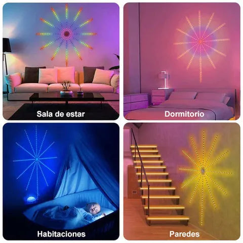 Luces Inteligentes con Sensor de Sonido - Efecto Fuegos artificiales F