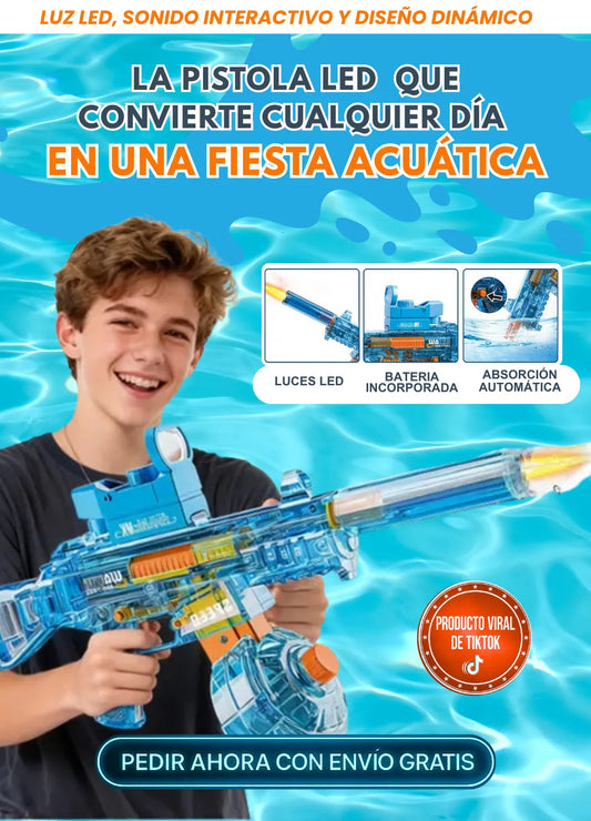 Pistola de Juguete Eléctrica - Lanza Agua con Efecto de Luz