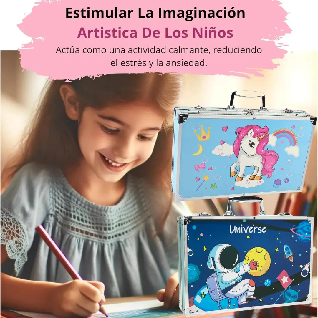 Set de arte para pintar 145 piezas - 50% Descuento - Incluye maleta portátil