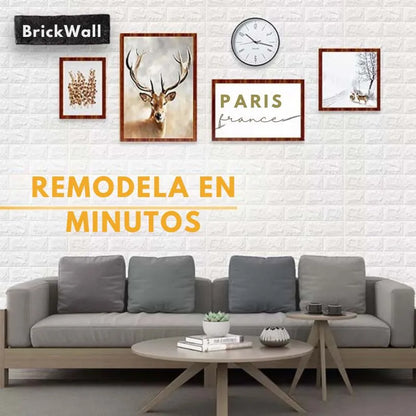 BrickWall - Panel adhesivo 3D 70X70 - Combo X 5 unidades