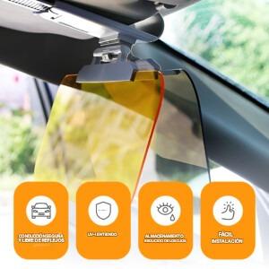 SunShield® Visor Antirreflejo 2 en 1 Para Carro