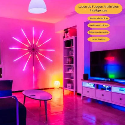 Luces Inteligentes Gigantes con Sensor de Sonido - Efecto Fuegos artificiales ritmicas