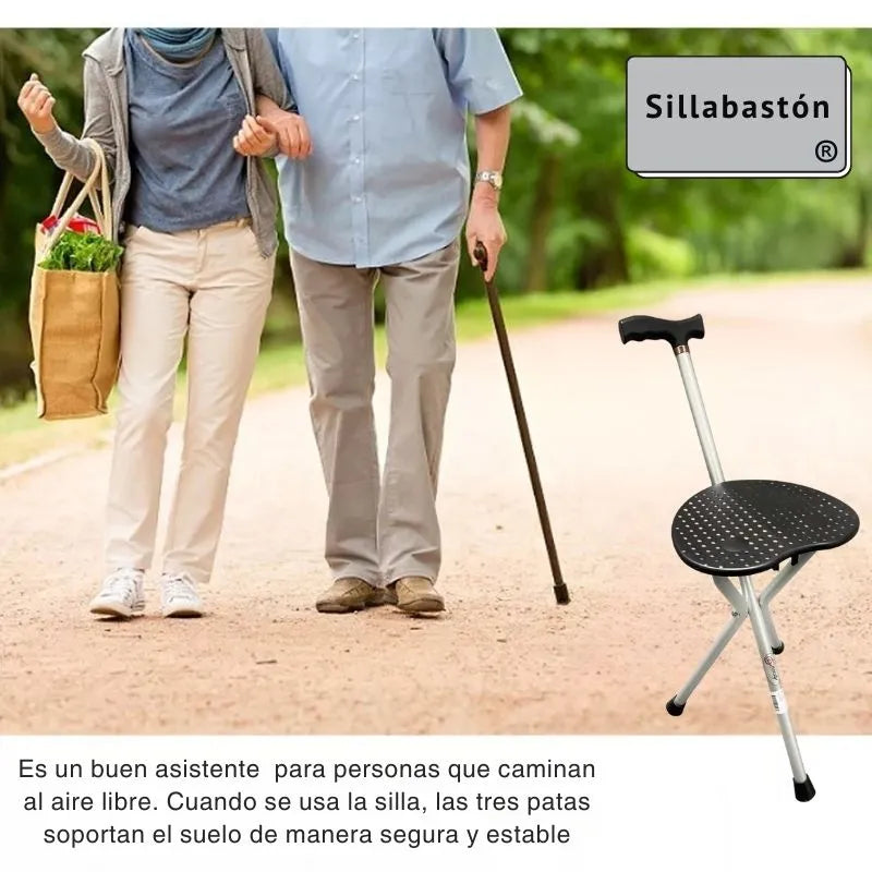 SillaBastón®  plegable 3 en 1 + envío gratis y 50% de descuento