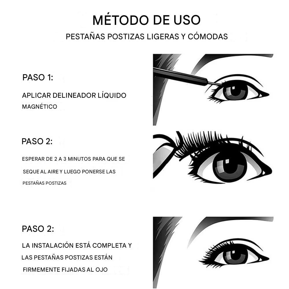 Kit x3 pestañas magnéticas + Gratis Delineador resistente al agua