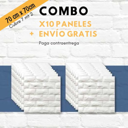 BrickWall - Panel adhesivo 3D 70X70 - Combo X 5 unidades